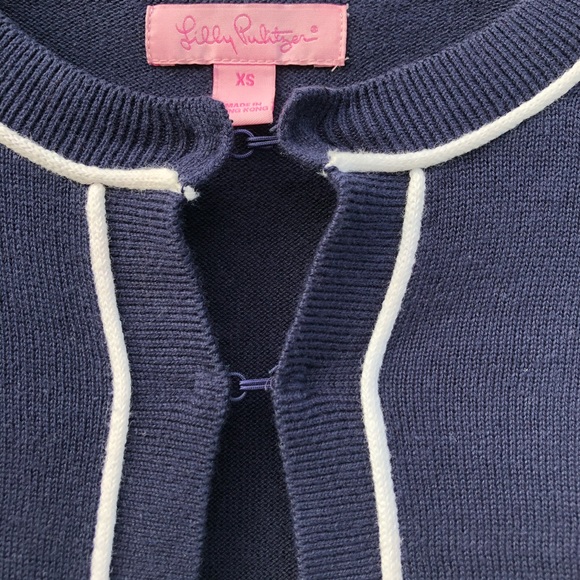 Lilly Pulitzer Navy Cropped Cardigan Size XS - Picture 5 of 7